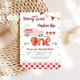 Berry Sweet Strawberry Truck Invitation