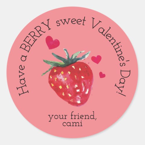 Berry Sweet Strawberry Valentine Sticker