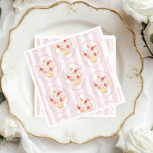 Berry Sweet Strawberry Whimsical Baby shower Napkins