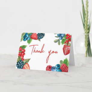 Berry Sweet Summer Baby Shower Letterpress Thank You Card