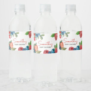 Berry Sweet Summer Baby Shower Water Bottle Label