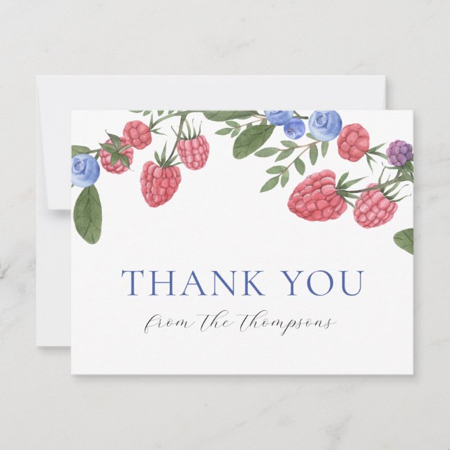 Berry Sweet Summer Berries Shower Thank You Card (Front)