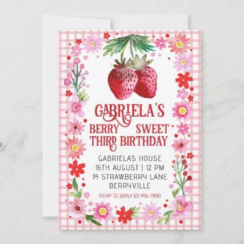 Berry Sweet Summer Birthday Party Invitation