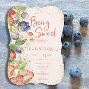 Berry Sweet Summer Wild Berries & Flowers Bridal  Invitation