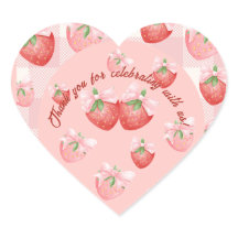 Berry Sweet Thank You Favor Stickers | Strawberry