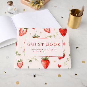 Berry Sweet Theme Strawberry Art Bridal Shower Guest Book