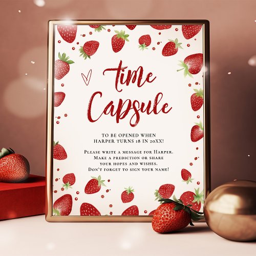 Berry Sweet Time Capsule Table Sign Baby Shower