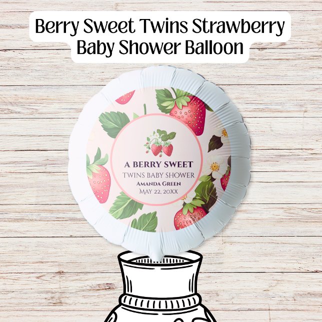 Berry Sweet Twins Strawberry-themed Baby Shower Balloon (Berry Sweet Twins Strawberry-themed Baby Shower Balloon)