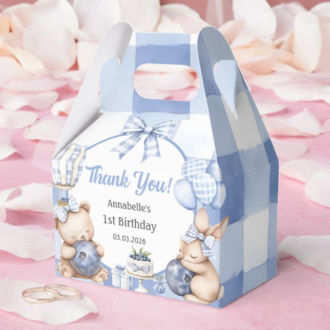 Berry Sweet Watercolor Blueberry Birthday Party Favor Boxes (Wedding)