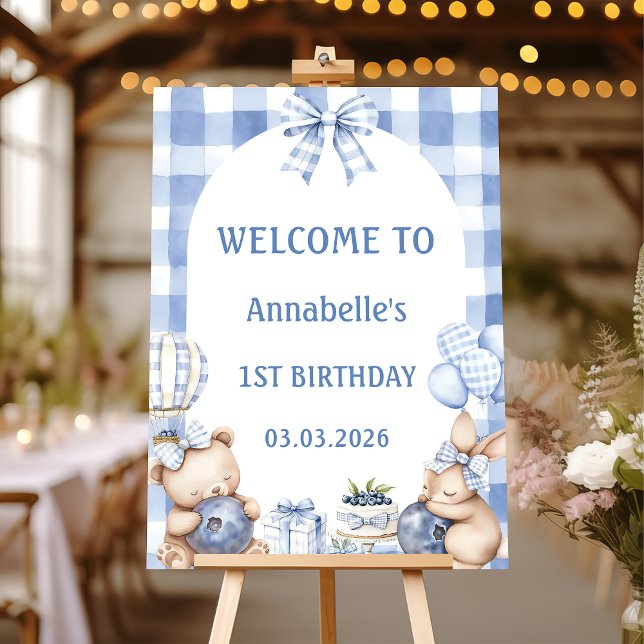 Berry Sweet Watercolor Blueberry Welcome Sign (Creator Uploaded)