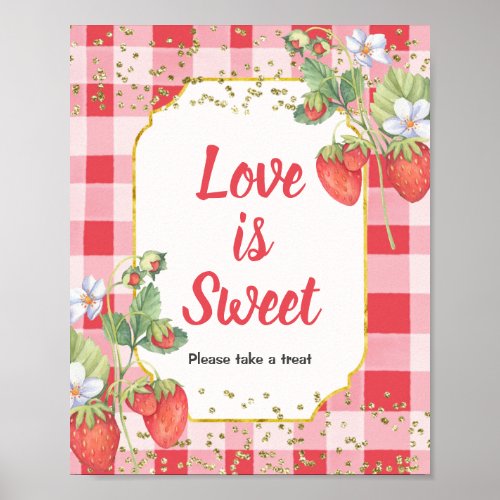 Berry Sweet Watercolor Love is Sweet Sign