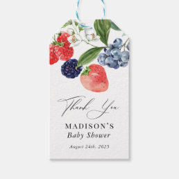 Berry Sweet Watercolor Red Blue Baby Shower Gift Tags