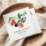 Berry Sweet Watercolor Red Blue Bridal Shower Napkins<br><div class="desc">Berry Sweet Watercolor Red Blue Bridal Shower Napkins</div>