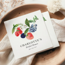 Berry Sweet Watercolor Red Blue Bridal Shower