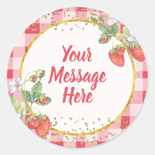 Berry Sweet Watercolor Strawberry Message Sticker