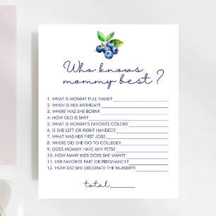 Berry Sweet Who Knows Mommy Best Baby Shower Game