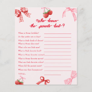 Berry Sweet Who Knows Parents Baby Shower Game