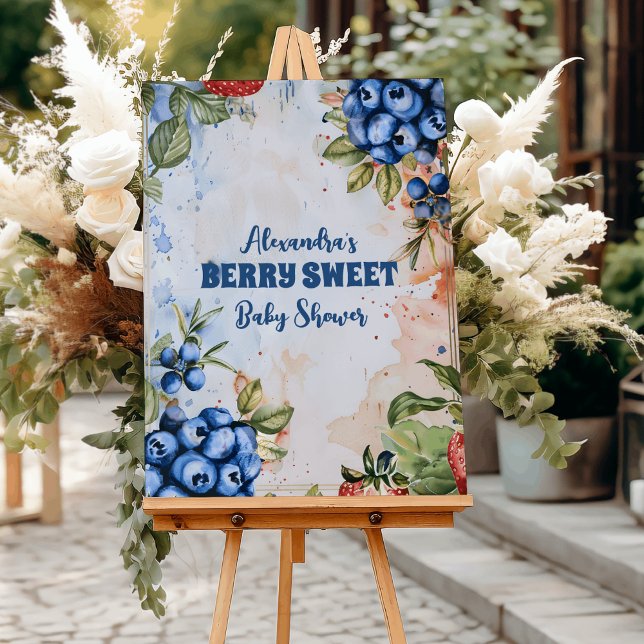 Berry Sweet  Wild Berries & Flowers Baby Shower Foam Board (Creator Uploaded)