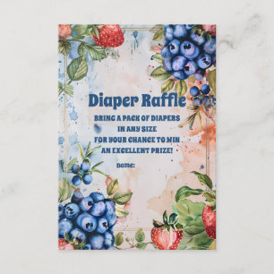 Berry Sweet Wild Berries & Flowers Diaper Raffle Enclosure Card