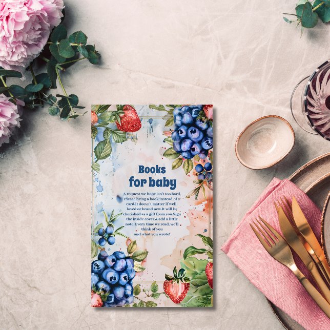 Berry Sweet Wild Berry Books for Baby Baby Shower Enclosure Card (Creator Uploaded)