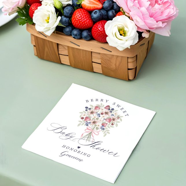 Berry Sweet Wild Berry Floral Bouquet Baby Shower Napkins (Berry Sweet Wild Berry Floral Bouquet Baby Shower Napkins)