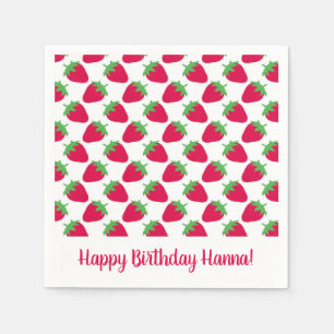 Berry Themed Strawberry Birthday Party Napkins
