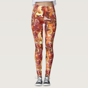 Berry Tones Marble Patterns Leggings
