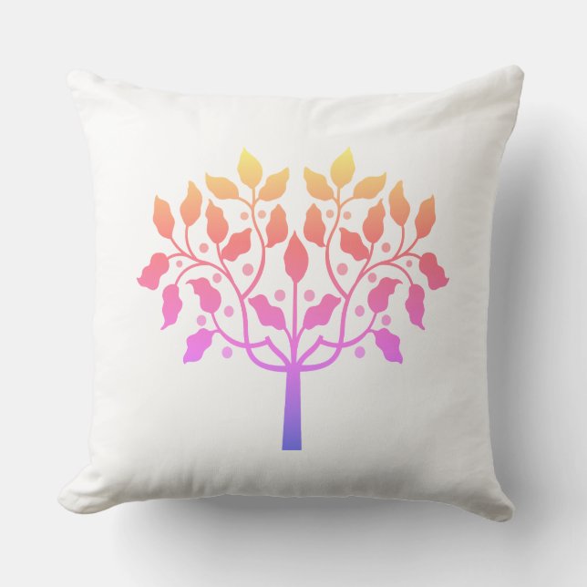 berry tree design throw pillow (Front)