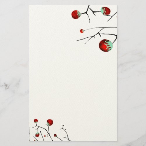 Berry tree embossed finish art paper stationery