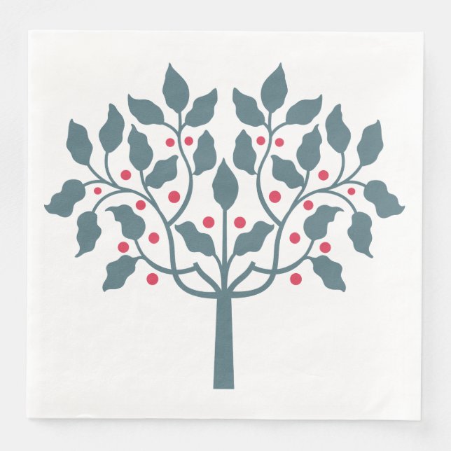 berry tree paper dinner napkins (Front)