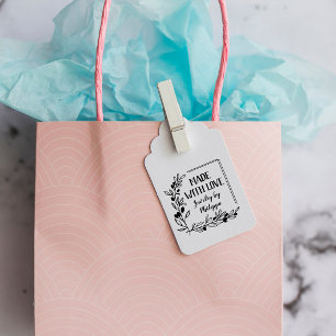 Berry Twigs Square Frame Made With Love Rubber Stamp