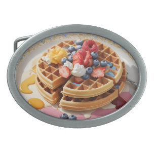 Berry Waffle Breakfast Plate Belt Buckle