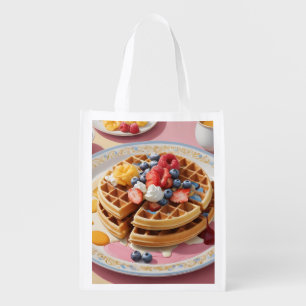 Berry Waffle Breakfast Plate Grocery Bag