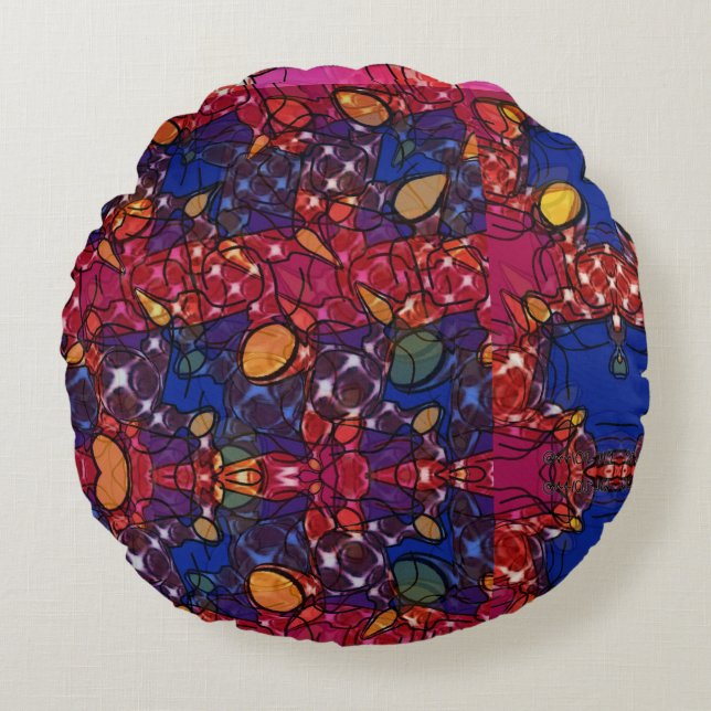 Berry Wall Round Pillow (Front)