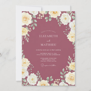 Berry Watercolor Wedding Invitation