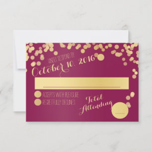 Berry Wine and Gold RSVP