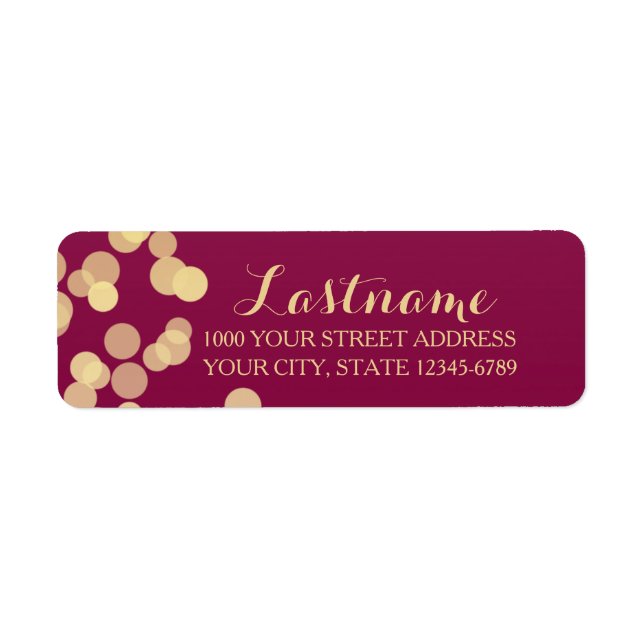 Berry Wine and Gold Sparkle Label (Front)