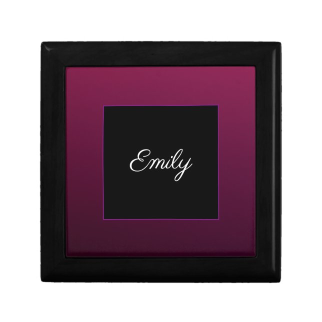 Berry Wine Personalize Name Jewelry Keepsake Box (Front)
