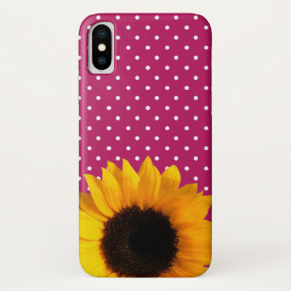 Berry with Polka Dots and Sunflower iPhone X Case