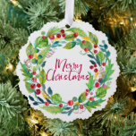 Berry Wreath Paper Ornament Card