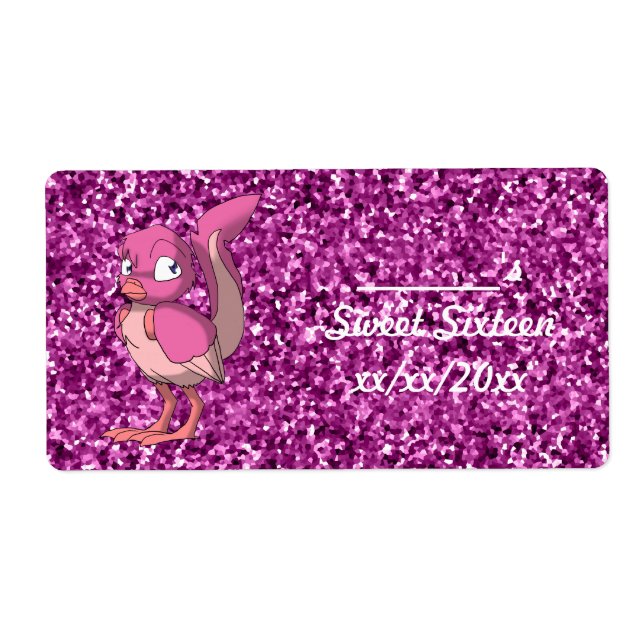 Berry Yogurt Reptilian Bird Wine or Water Bottle 2 Label (Front)