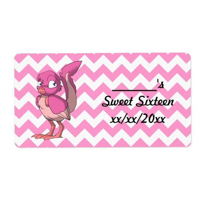 Berry Yogurt Reptilian Bird Wine or Water Bottle Label (Front)