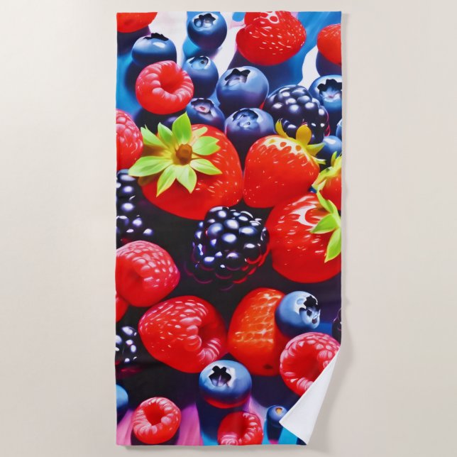Berrylicious Burst Beach Towel (Front)