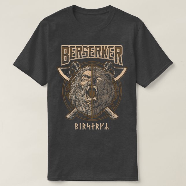 Berserker Viking Norse Pagan Bear Warrior  T-Shirt (Design Front)