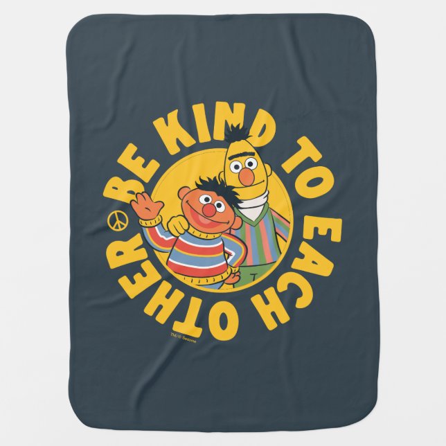 Bert and Ernie | Be Kind to Each Other Baby Blanket (Front)