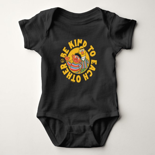Bert and Ernie | Be Kind to Each Other Baby Bodysuit (Front)