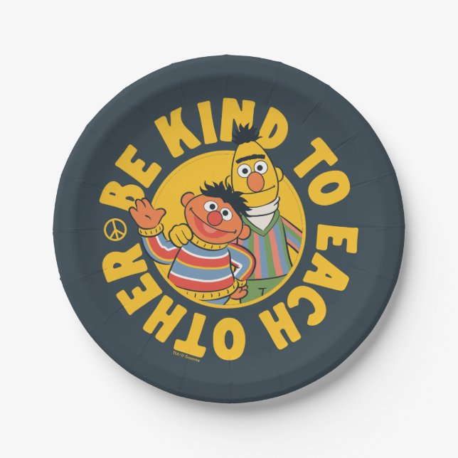 Bert and Ernie | Be Kind to Each Other Paper Plates (Front)