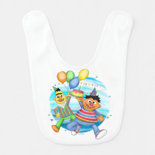 Bert and Ernie Birthday Balloons Baby Bib