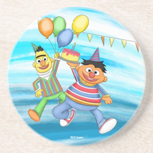 Bert and Ernie Birthday Balloons Coaster