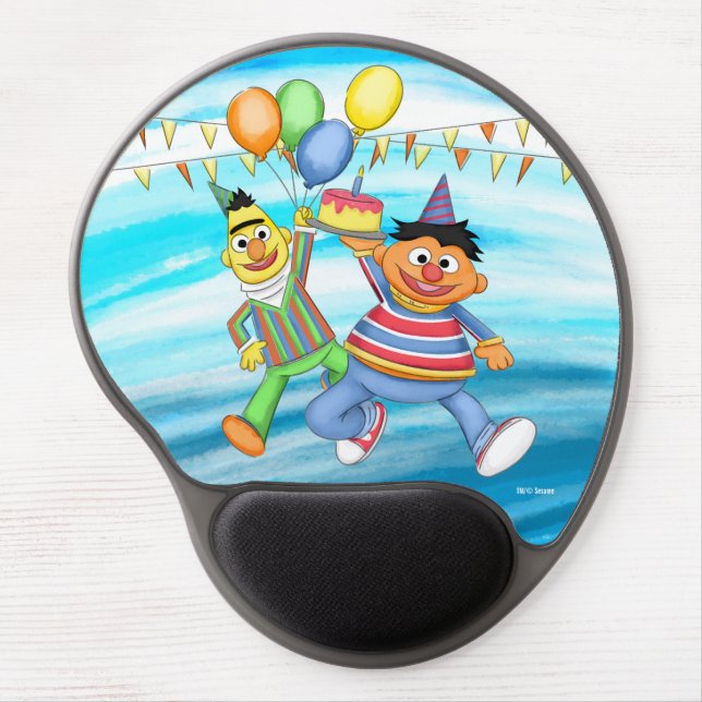 Bert and Ernie Birthday Balloons Gel Mouse Pad (Front)